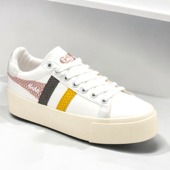 Gola Orchid Platform Trident Snake in White/Pink/Sun Women’s Size 8 - Picture 2 of 13